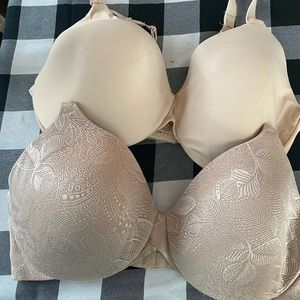 Bali Bras Women's 36DD two nude color undergarments nylon spandex polyester EUC